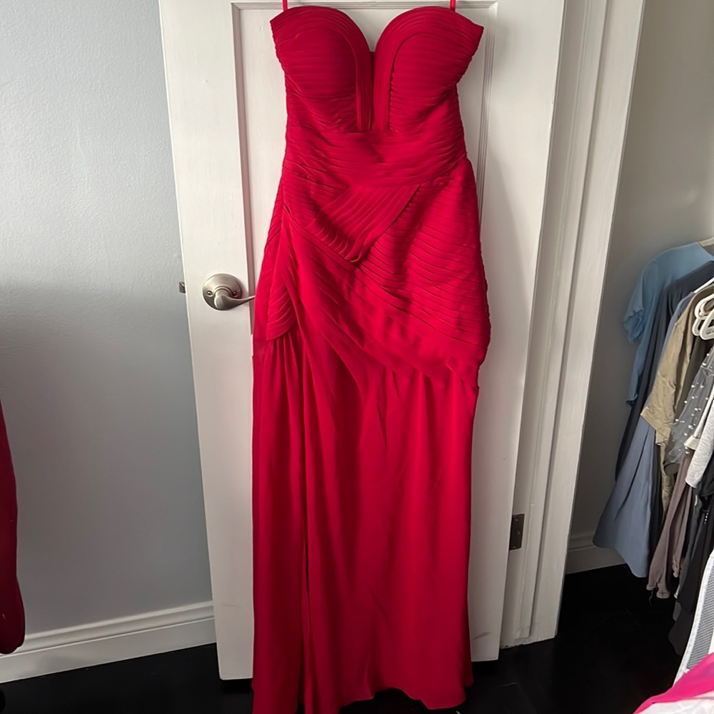 Red evening gown/prom dress. Strapless. Size S.
